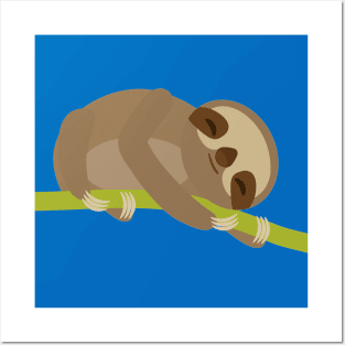 sleeping sloth, sleep all day, sleep all night Posters and Art